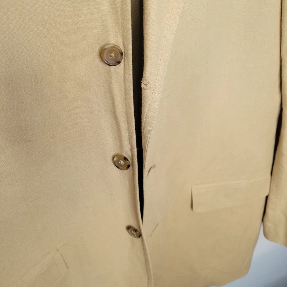 Banana Republic Beige Tan Linen Cotton Blend Blazer Sports Jacket Mens Sz 42L